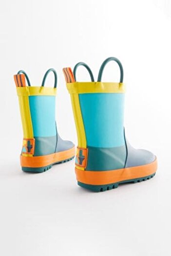 Next Baby Blue Color Block Waterproof Rain Boots / Boots