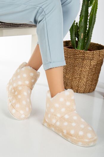 Slipcat Γυναικείες Παντόφλες Πουά Home Shoes - Home Boots