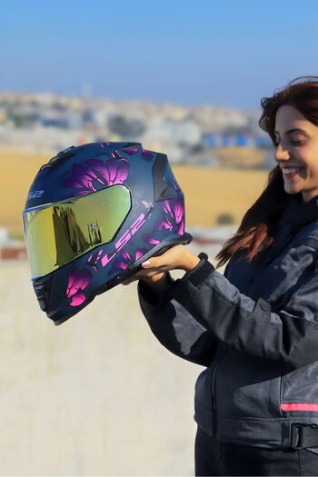 LS2 STORM 2 BURST MAT SİYAH-PEMBE KASK