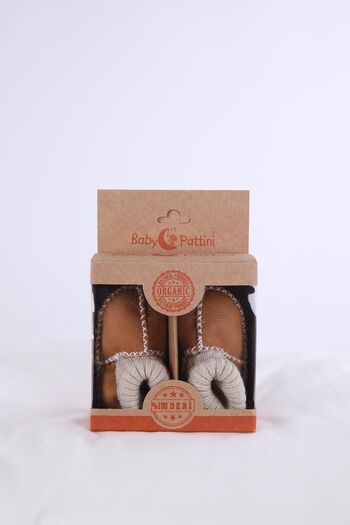 Babyhola Newborn Baby Slippers - 100% Leather, Girl, First Step Shoes, Boxed Gift 8000C20