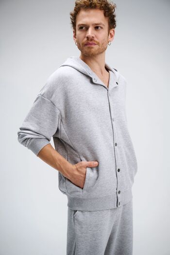 gothamvibes Чоловіча безчасна футболка Oversize Gri з капюшоном
