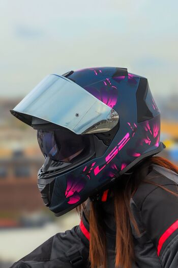 LS2 STORM 2 BURST MAT SİYAH-PEMBE KASK