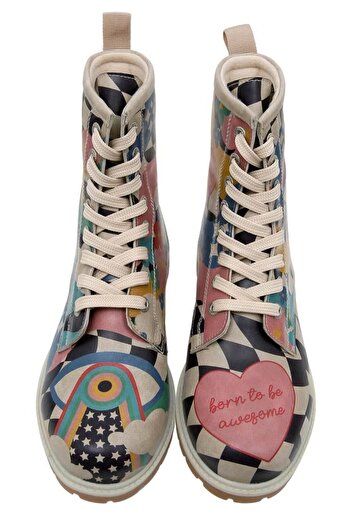 Dogo Born to Be Awesome - Colorful Vegan Leather Women's Long Boots
