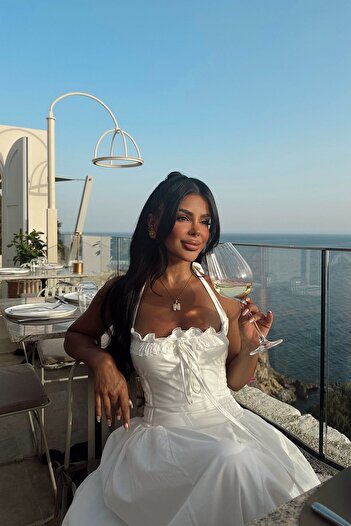 Eyyo Corfu White Midi Dress - Ate-1538
