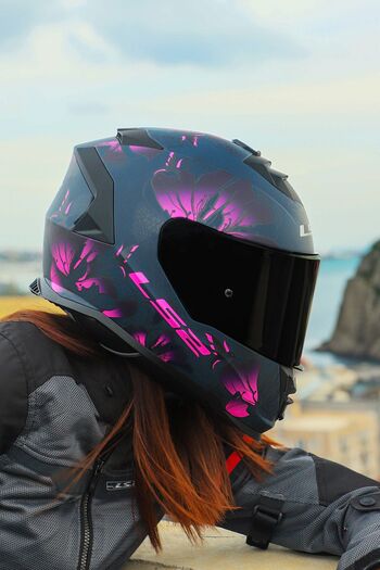LS2 STORM 2 BURST MAT SİYAH-PEMBE KASK
