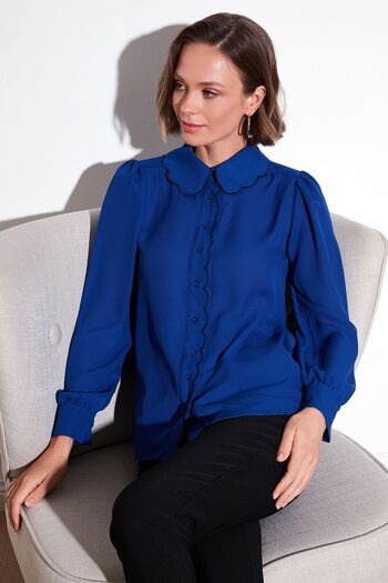 Lela Сорочка з шифону Regular Fit - з деталями на комірі, СОРОЧКА 61114410