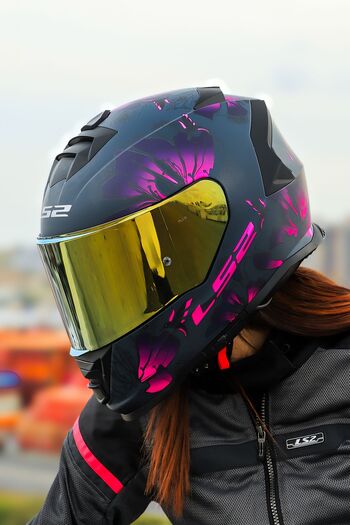 LS2 STORM 2 BURST MAT SİYAH-PEMBE KASK