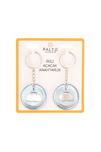PALTO TASARIM Palto Design Let's Find a Place Set of 2 Metal Key Chains - Colorful - 10 cm
