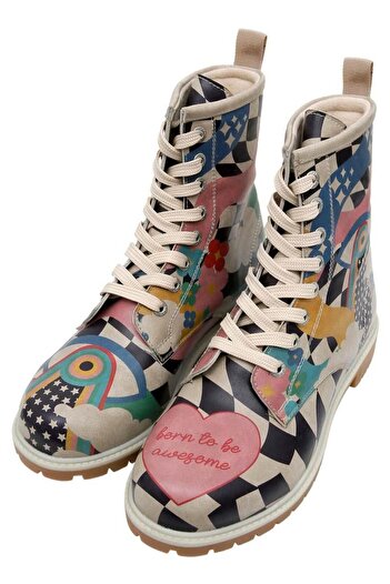 Dogo Born to Be Awesome - Colorful Vegan Leather Women's Long Boots