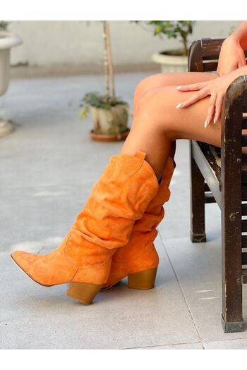 irmona Πορτοκαλί Suede Bellows Terry Dallas Boots