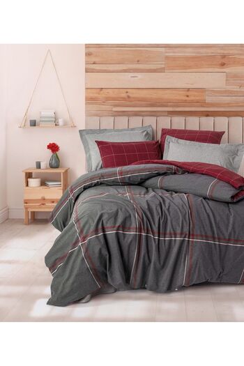 Cotton Box Gray Flannel Single Duvet Cover Set - Warm