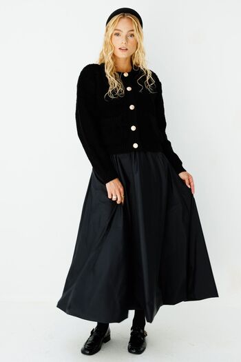 Hooopstore Premium Tedy Textured Black Cardigan
