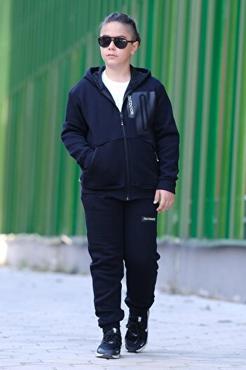 Pina Kids Erkek Çocuk Fermuarlı Kapüşonlu Eşofman Takımı Outdoor ESF.0030