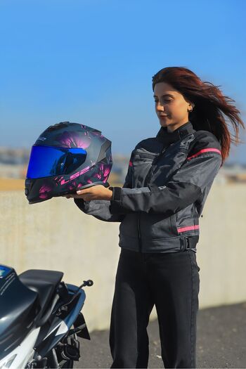 LS2 STORM 2 BURST MAT SİYAH-PEMBE KASK