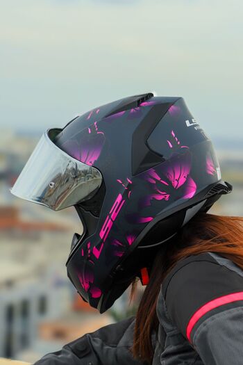 LS2 STORM 2 BURST MAT SİYAH-PEMBE KASK