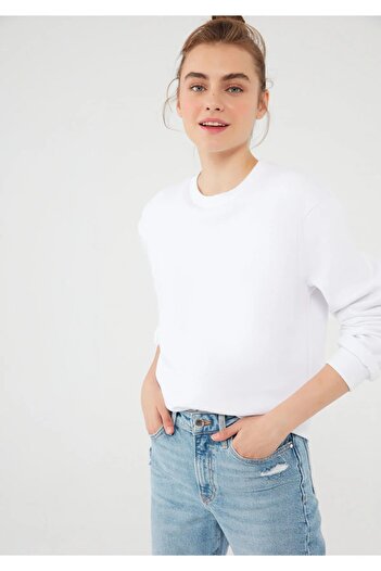 Mavi White Crew Neck Sweatshirt - 1611770 -70444-620