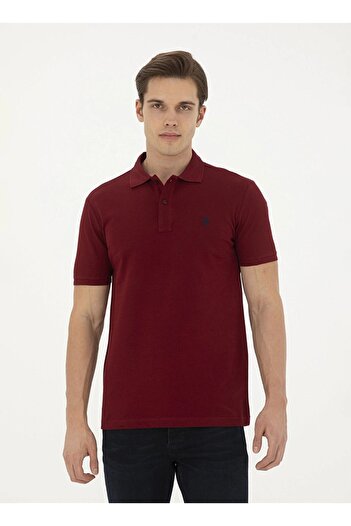 U.S. Polo Assn. Η.Π.Α. Polo Assn. Claret Red Slim Fit ανδρικό μπλουζάκι πόλο - GTP04IY024 DMLS