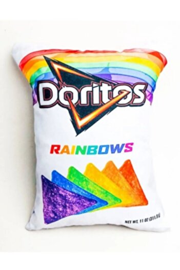 Kollektif Doritos Rainbows Yastık, Peluş, Hediyelik, Doğum Günü, Oyuncak, Anime, Eğlenceli, Komik