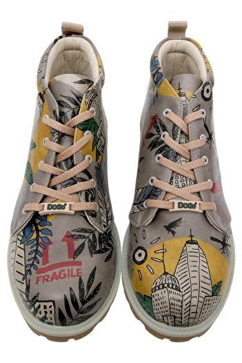 Dogo Men's Vegan Leather Ankle Boots - Fragile Design, Multicolor