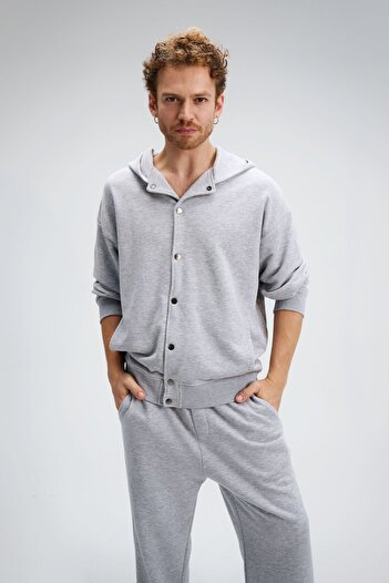 gothamvibes Чоловіча безчасна футболка Oversize Gri з капюшоном
