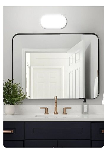 SeKaTech Aydos 15w Oval Beyaz Led Nem Su Geçirmez Banyo Bahçe Balkon Modern Tavan Lambası Beyaz Işık Ip65