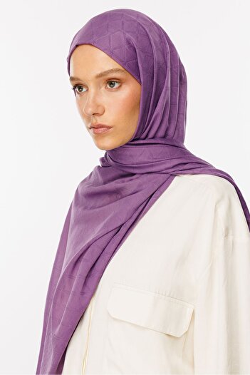 Mooncorn Bamboo Jacquard Violet Shawl