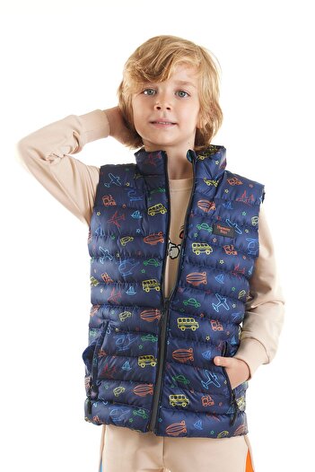 AHENGİM Boy's Trend Printed Puffer Vest - Ak214041