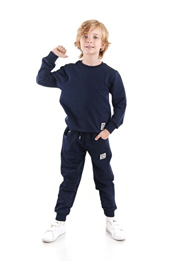 AHENGİM Unisex Cotton Sweatshirt and Sweatpants Set - Back to School Trend, Set of 2 Ak2528