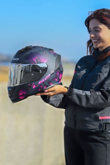 LS2 STORM 2 BURST MAT SİYAH-PEMBE KASK