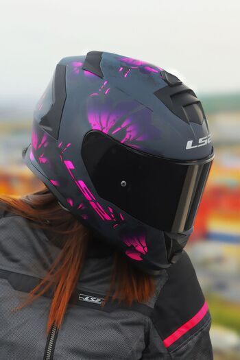 LS2 STORM 2 BURST MAT SİYAH-PEMBE KASK