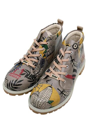 Dogo Men's Vegan Leather Ankle Boots - Fragile Design, Multicolor