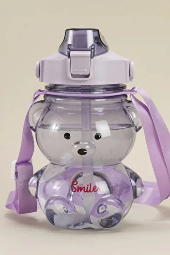 Comprox Teddy Bear Water Bottle Purple Teddy Bear Water Bottle Figured Teddy Bear Water Bottle 1000ml
