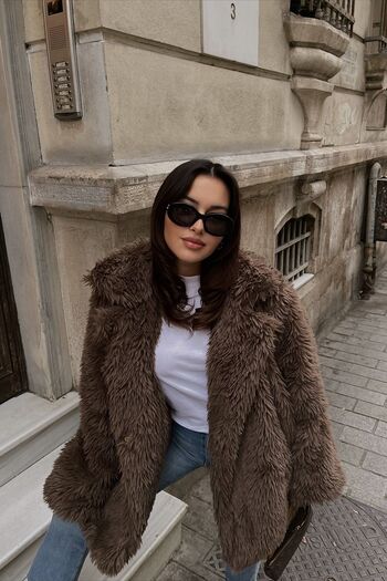 Eyyo Brown Plush Jacket Ate2791