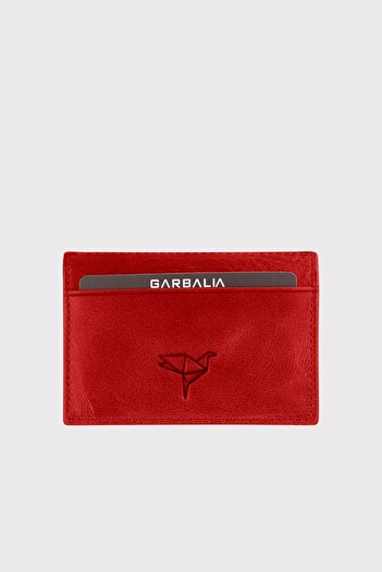 Garbalia Vera Unisex Red Genuine Leather Crazy Card Holder Wallet