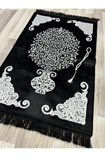 AYHANHOME Velvet Glitter Prayer Beads with Dowry Gift Prayer Rug Set