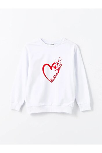 LC Waikiki Φούτερ LCW Kids Girl's ανοιχτό ροζ με λαιμόκοψη