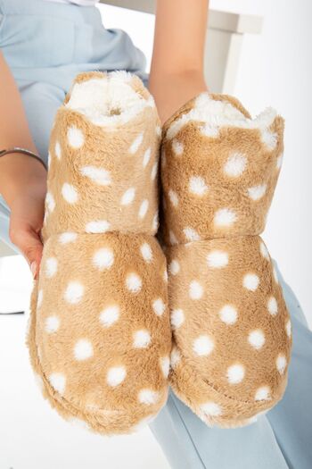 Slipcat Γυναικείες Παντόφλες Πουά Home Shoes - Home Boots