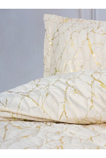 Cotton Box Velvet Sheeted Double Smart Bedspread - Destello Cream
