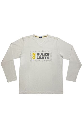 Masimar Single Jersey V-Neck Men's Sweatshirt - Printed