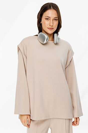 Hooopstore Compact Padded Cotton Stone Sweatshirt