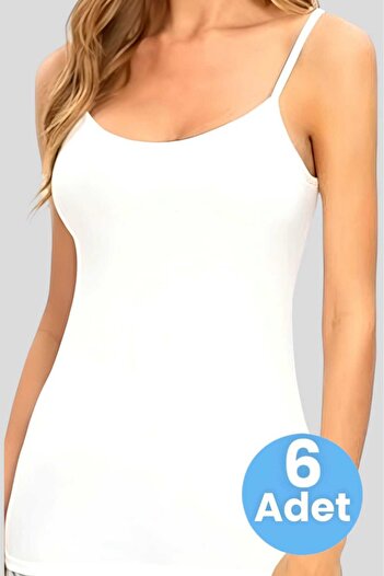 Uniquetrenders Women's Cotton Rope Strap Undershirt 6 Pieces