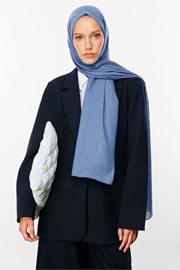Mooncorn Σάλι Bamboo Jacquard - Μπλε του ουρανού