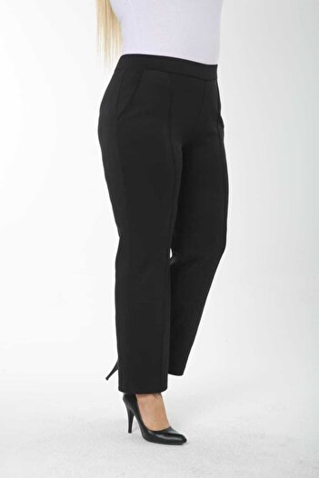Esina Women &Apos; S Trousers with Scuba Fabric - Submersible Pipe Leg and Iron Stitching