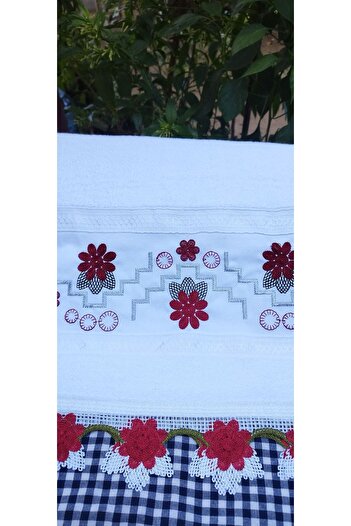 Peacock Laced, Embroidered, High Quality Hand Towel Suitable for Dowry