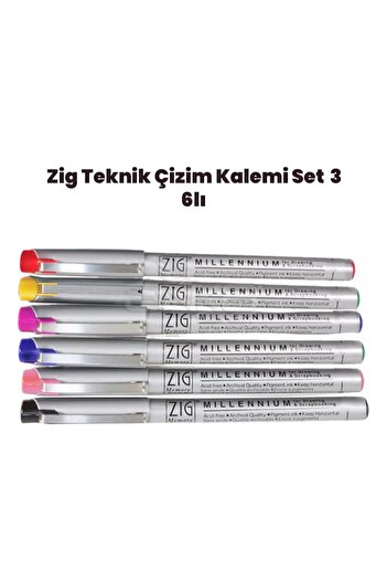 Zig Technical Drawing Pen Set 3 6 Pieces 0,1mm