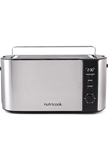 Nutricook Digital 4-Slice Toaster 1500W, Reheat&Defrost Functions, Stainless Steel - Grey NCT104S