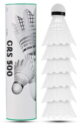 Telvesse White Semi-Pro Badminton Ball - 6 Pieces Balanced Speed Starter Boxed Mushroom Head Deluxe Set 620