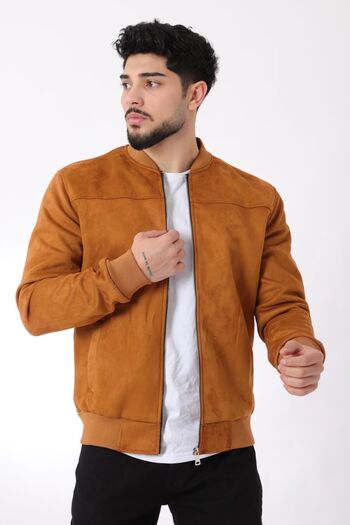Stilkombin College Collar Elastic Waist Suede Seasonal Coat BL 1711-60287