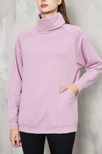 KİM Kİ O Lilac Collar - Relaxed Cut Women's Sweatshirt 3 Thread Pocket No Ribbon