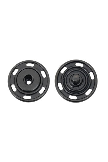 trimist Black Hand Sewn Snap Button - 6 Sets - 23 mm